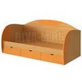 Кровать с 3-мя ящиками бук/оранж А1922