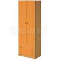 Шкаф 2-х дверный, 2 ящика бук/оранж А2211