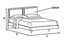 Кровать 160х200 арт.15 с контейнером 133LET.15BI