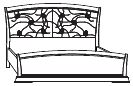 Кровать с простеганным изголовьем и изножьем 71BO14LT