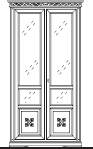 Витрина 2-х дверная со стекл. бок. ED908