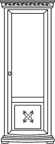 Витрина 1 дверная со стекл.бок.(левая/правая) ED904S, ED904D