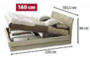 Кровать VELA с подъемным мех-мом 160x200 LUNA 133LET.03AV
