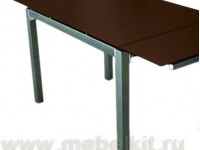 Стол обеденный DT-G188, серебро/хром/ стекло т-коричневый